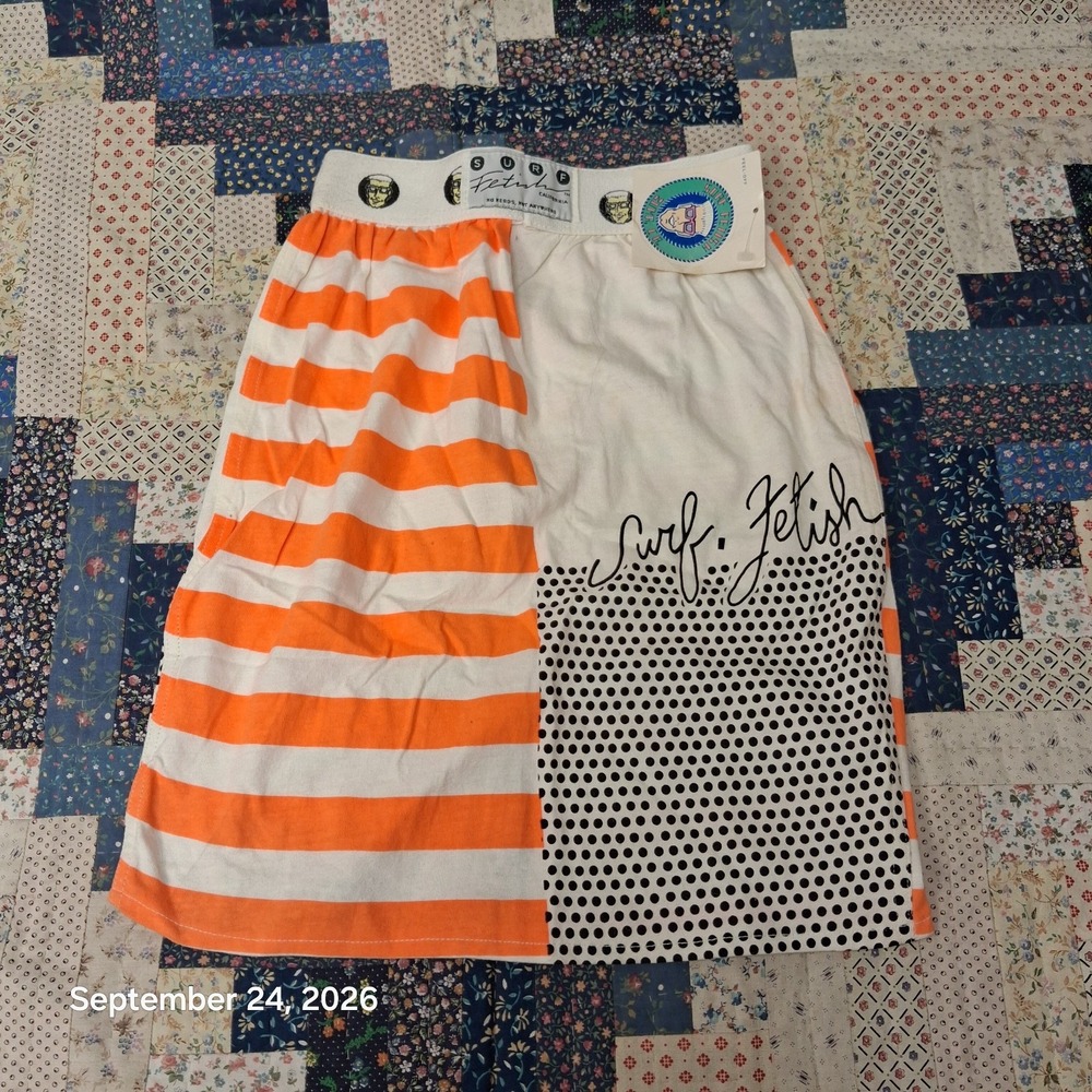 80s Vintage Surf Fetish Zuma Beach Skirt Womens Medium NWT No Nerds Stripes M